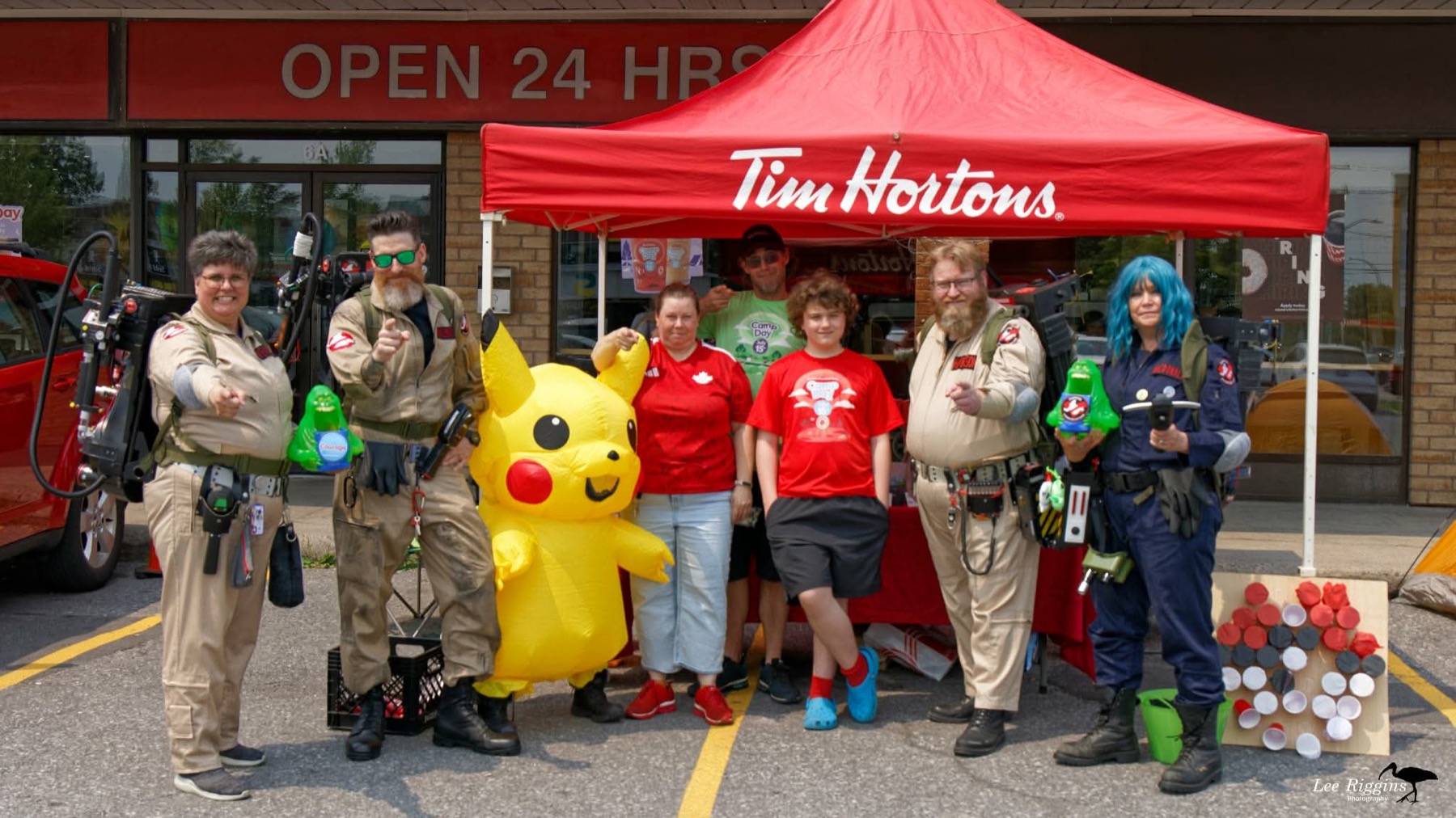 Capital Ghostbusters at a community event outside Tim Hortons