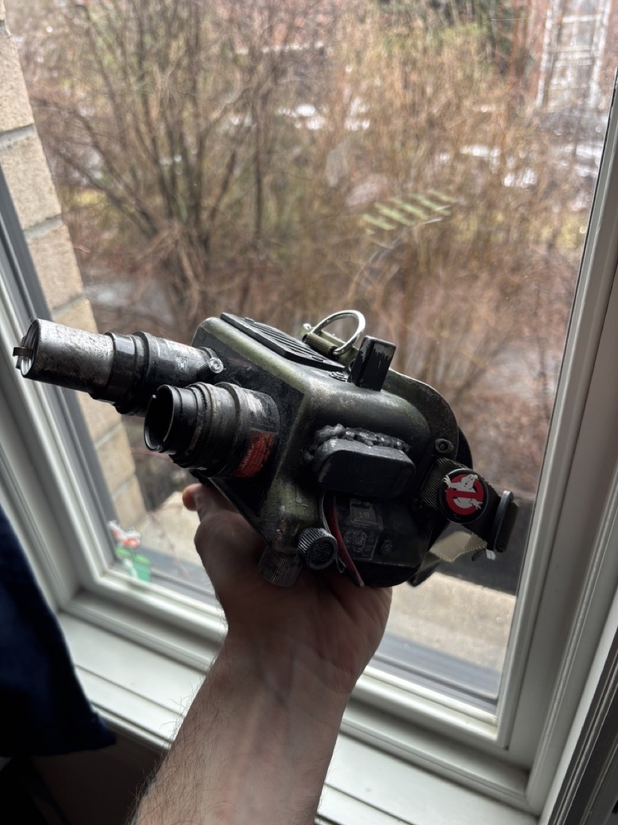 Detailed rear angle of weathered Ecto goggles
